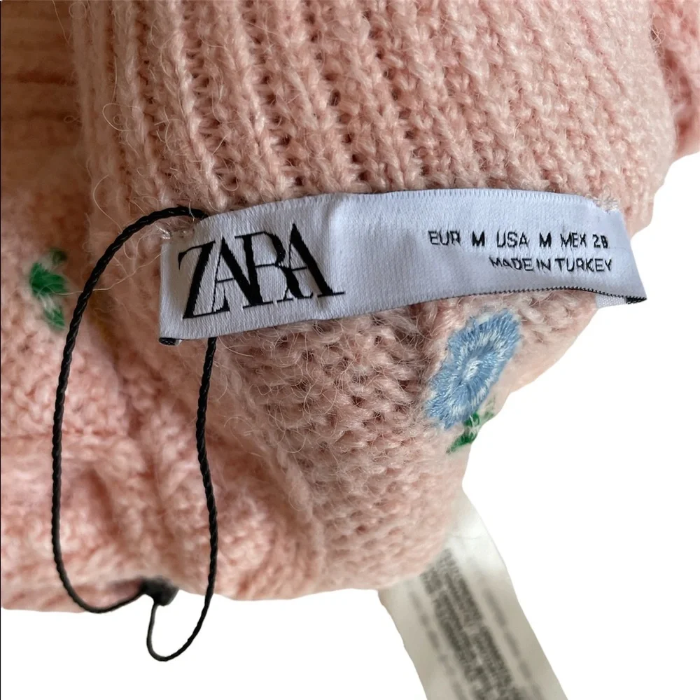 Zara Knit Embroidered Tube Top NEW - Picture 6 of 7